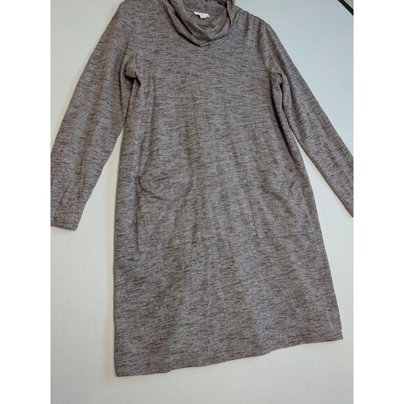 J Jill Pure Jill Dress Medium Sweater Dress Tall Cowl Neck Comfort Purple Gray - Picture 5 of 9